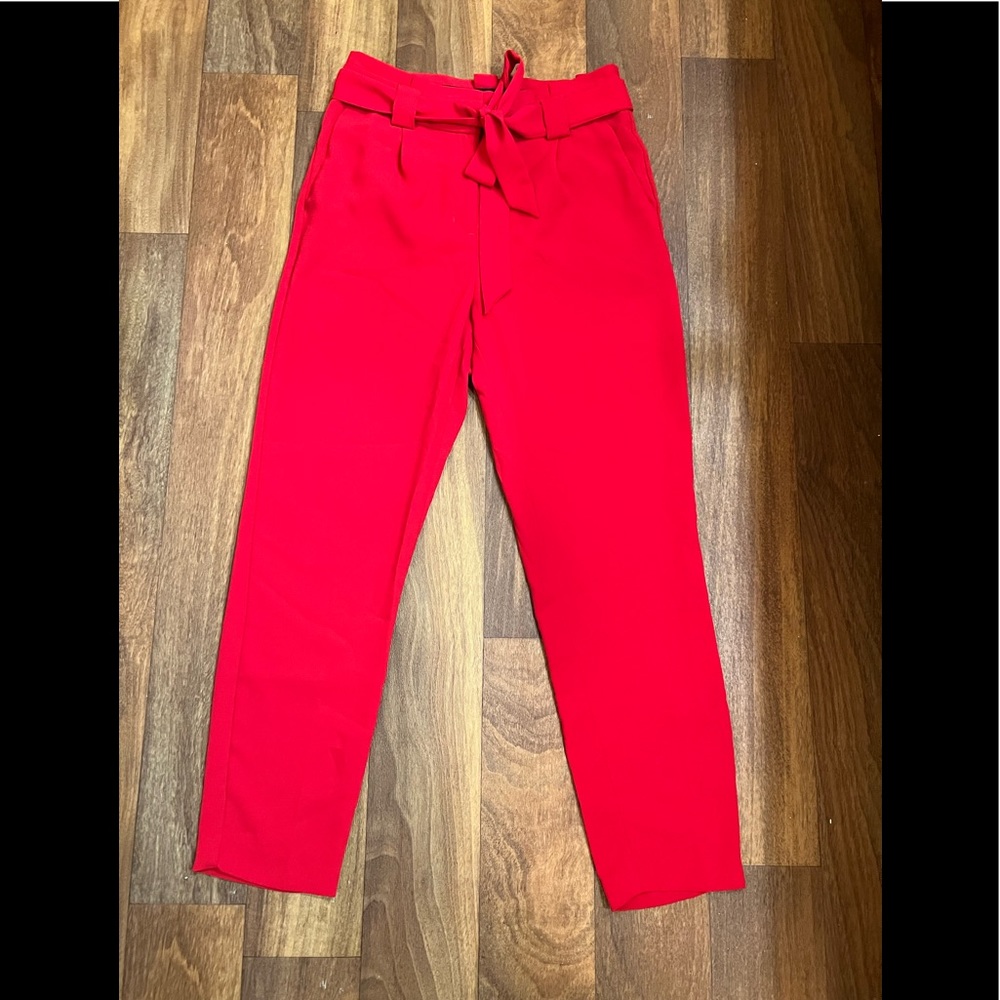 Express HighWaisted Ankle Paper bag pants!! Worn once!!